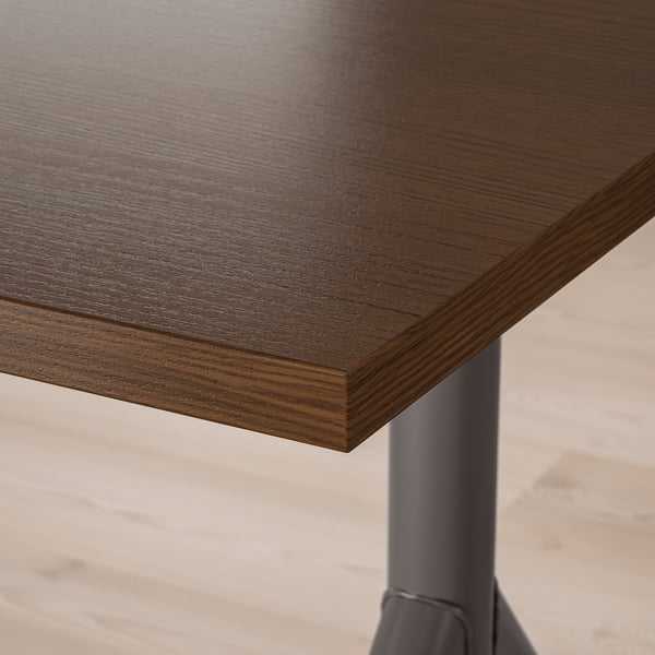 IDÅSEN Bureau, brun/gris foncé, 120x70 cm