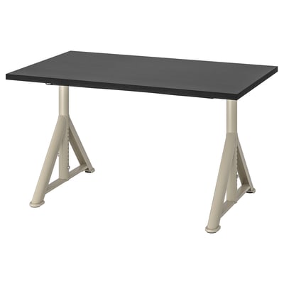 IDÅSEN Bureau, noir/beige, 120x70 cm