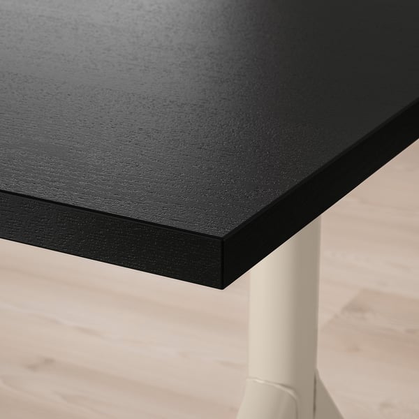 IDÅSEN Bureau, noir/beige, 120x70 cm