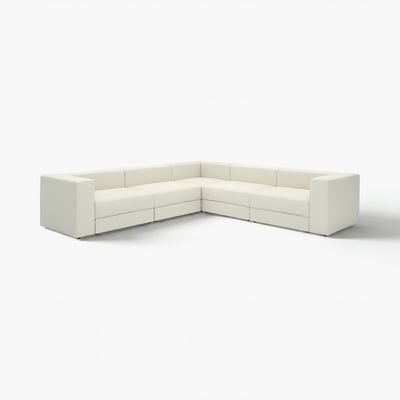 JÄTTEBO Canapé d'angle modulaire, 6 places, Axvall blanc cassé
