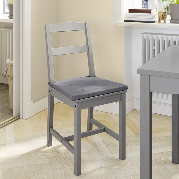JUSTINA Carreau de chaise, gris, 42/35x40x4 cm