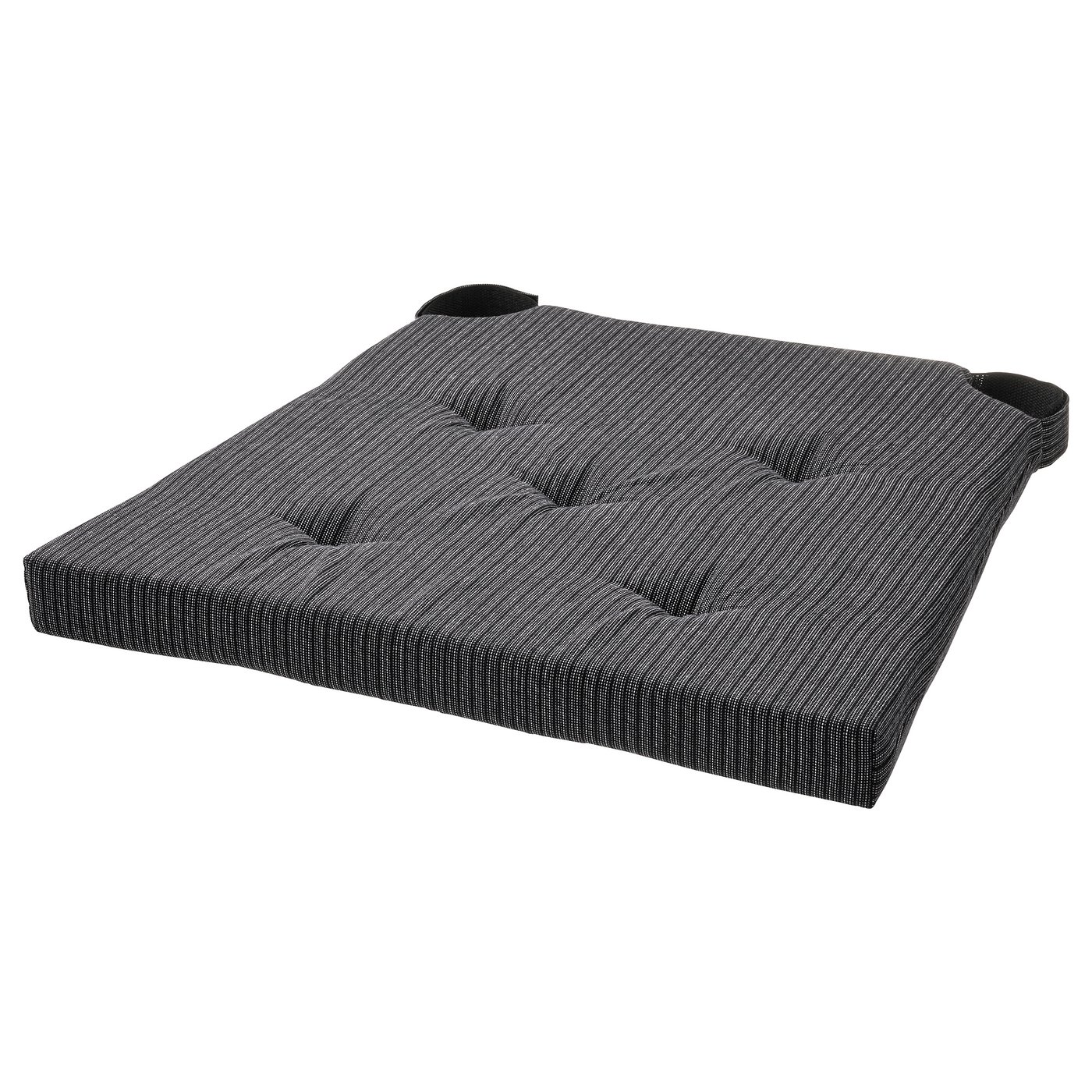 JUSTINA Carreau de chaise, noir, 42/35x40x4 cm