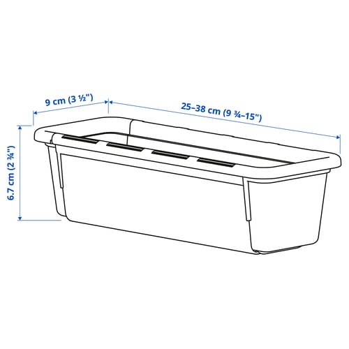 KACKLA Rangement extensible, blanc, 25-38x9 cm