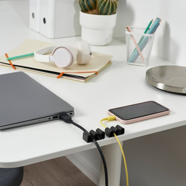 KALKSTUFF Range-câble, lot de 3, gris foncé