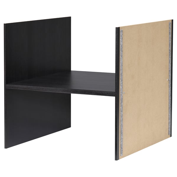 KALLAX Insert avec 1 étagère, brun noir, 33x33 cm