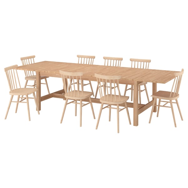 KARSKÄR / HÖGVED Table et 8 chaises, hévéa/plaqué bouleau, 240/300x100 cm