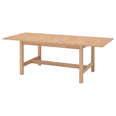 KARSKÄR Table extensible, hévéa, 160/220x90 cm
