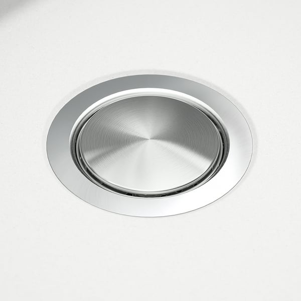 KILSVIKEN Évier intégré, 1 bac, blanc composite de quartz, 72x46 cm