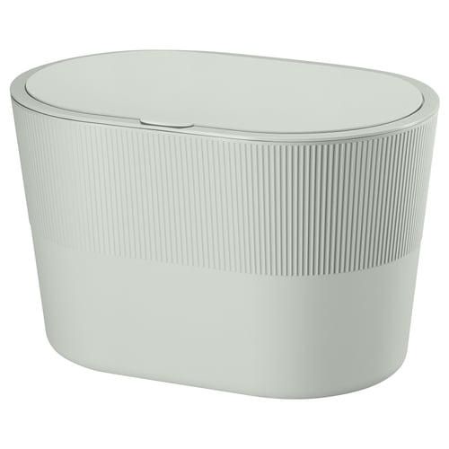 KINNASJÖ Poubelle, avec couvercle autoadhésif/vert, 4 l
