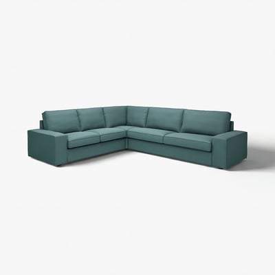 KIVIK Canapé d'angle, 5 places, Kelinge gris turquoise