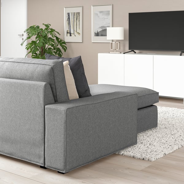 KIVIK Canapé d'angle 5pl + méridienne, Tibbleby beige/gris
