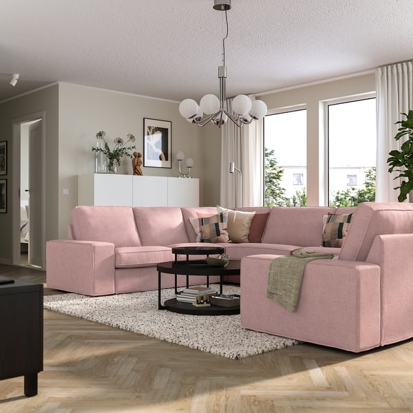 KIVIK Canapé en U, 7 places, Gunnared brun-rose clair