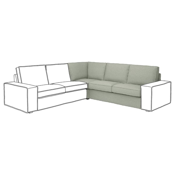 KIVIK Housse module d'angle, Gunnared vert clair