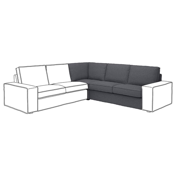 KIVIK Module d'angle, Gunnared gris moyen