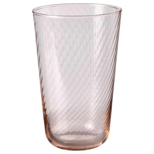 KLIPPLAX Verre, rayé rose, 40 cl