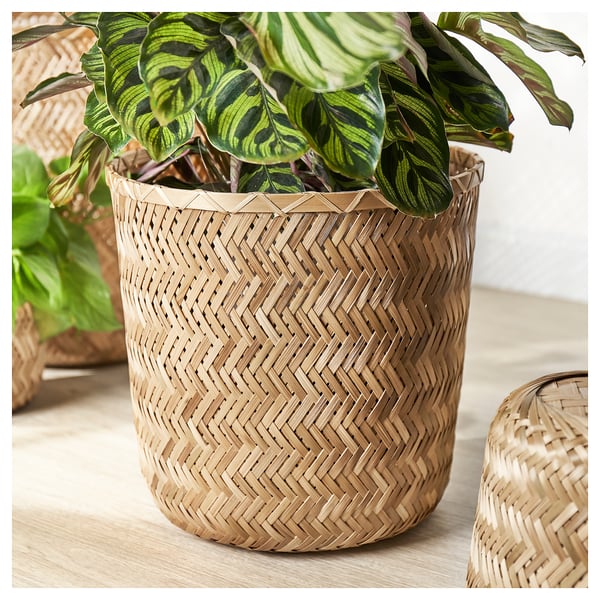 KLYNNON Cache-pot, fait main bambou, 24 cm
