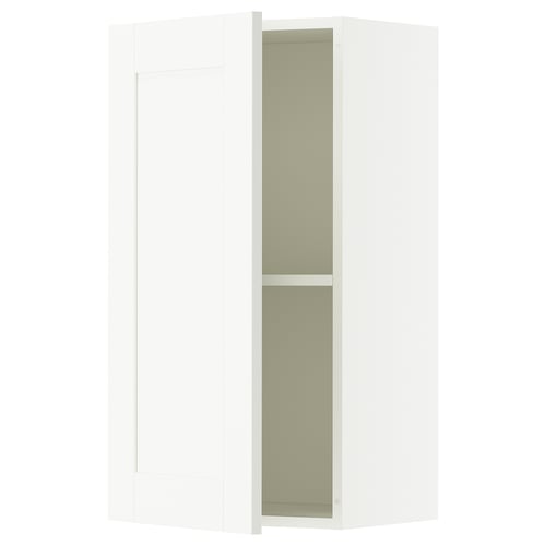 KNOXHULT Élément mural avec porte, blanc avec cadre, 40x75 cm