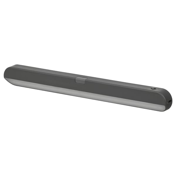 KÖLVATTEN Éclairage LED avec capteur, gris/à pile, 30 cm