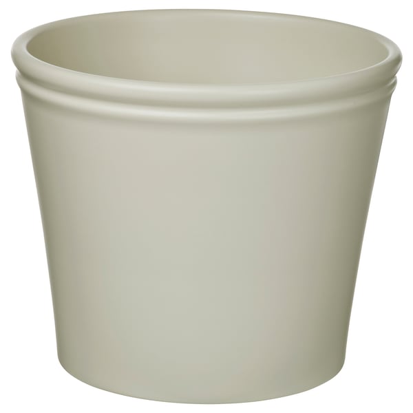 KÖRSBÄRSBJÖRK Cache-pot, beige-gris clair, 24 cm