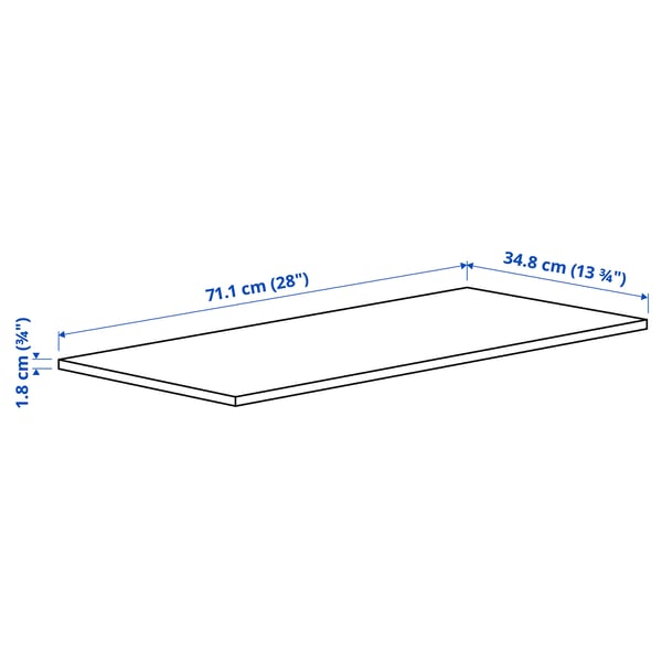 KOMPLEMENT Tablette, blanc, 75x35 cm