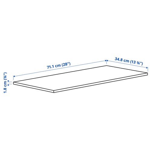 KOMPLEMENT Tablette, blanc, 75x35 cm