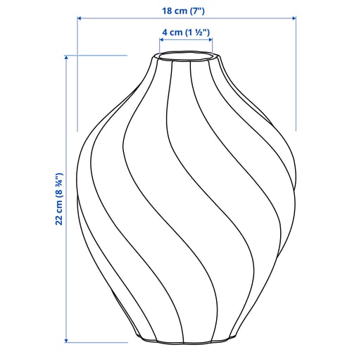 KORNSPARV Vase, bleu gris, 22 cm