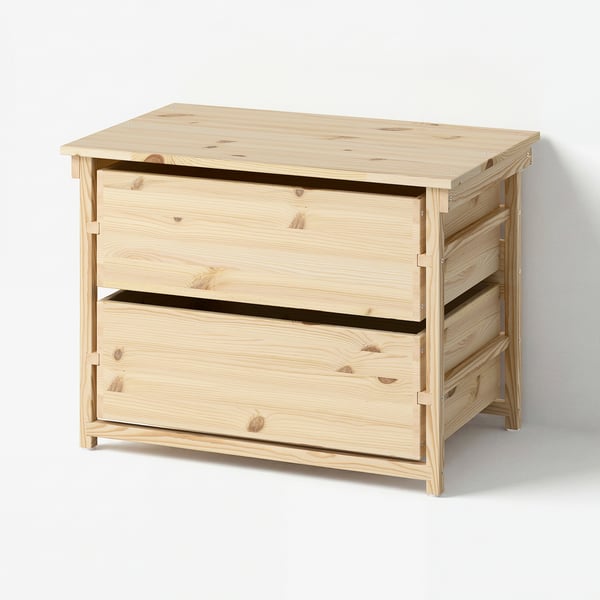 KRONÖREN Commode 2 tiroirs, pin, 76x48x55 cm
