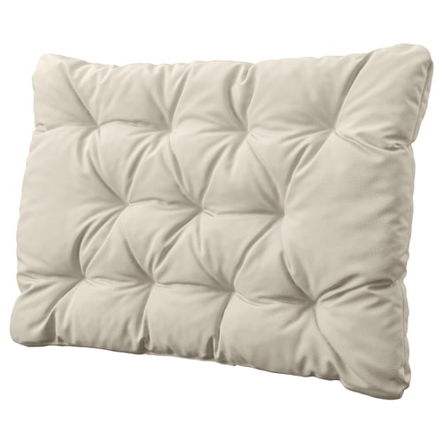 KUDDARNA Coussin dossier, extérieur, beige-gris clair, 62x44 cm