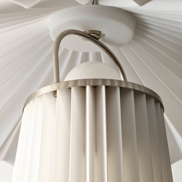 KUDDLAVA Lampe de table, plissé blanc, 28 cm