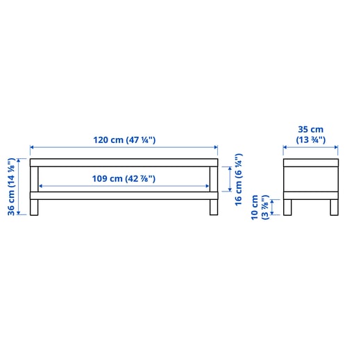 LACK Banc TV, blanc, 120x35x36 cm