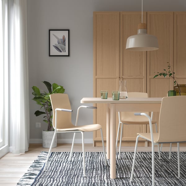 LÄKTARE Chaise conférence, plaqué bouleau/blanc