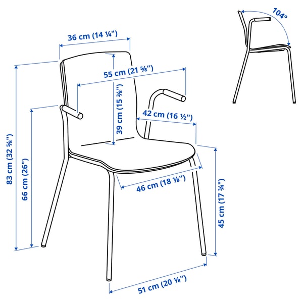 LÄKTARE Chaise conférence, plaqué bouleau/blanc