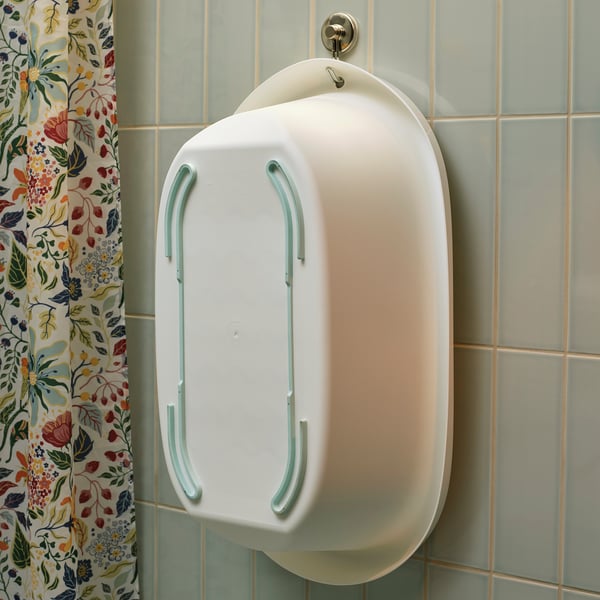 LÄTTSAM Baignoire bébé, blanc/turquoise