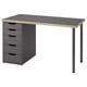 LAGKAPTEN / ALEX Bureau, gris/effet bois, 120x60 cm