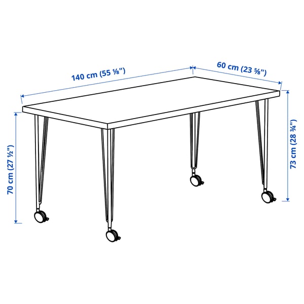 LAGKAPTEN / KRILLE Bureau, blanc, 140x60 cm
