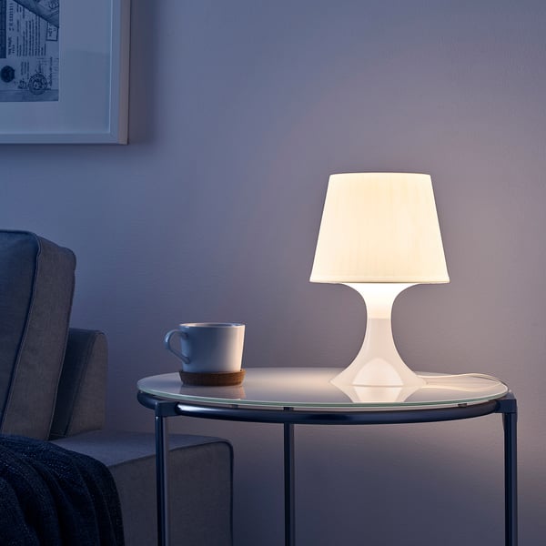 LAMPAN Lampe de table, blanc, 29 cm