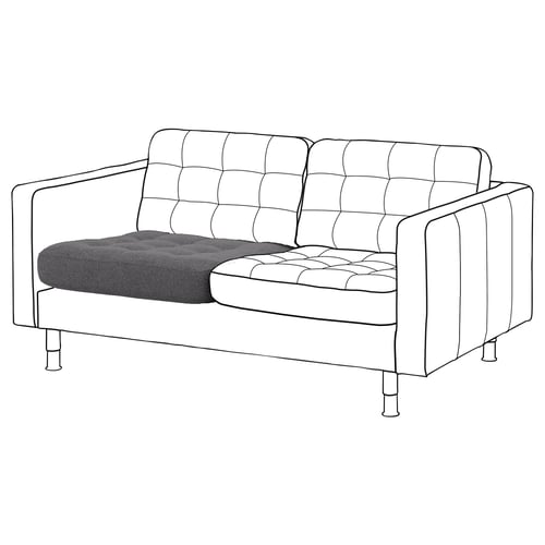 LANDSKRONA Cous assise, can 2p, Gunnared/gris foncé pour remplacement