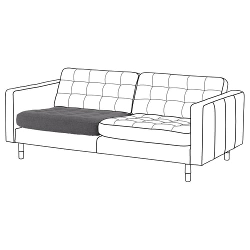 LANDSKRONA Cous assise, can 3p, Gunnared/gris foncé pour remplacement