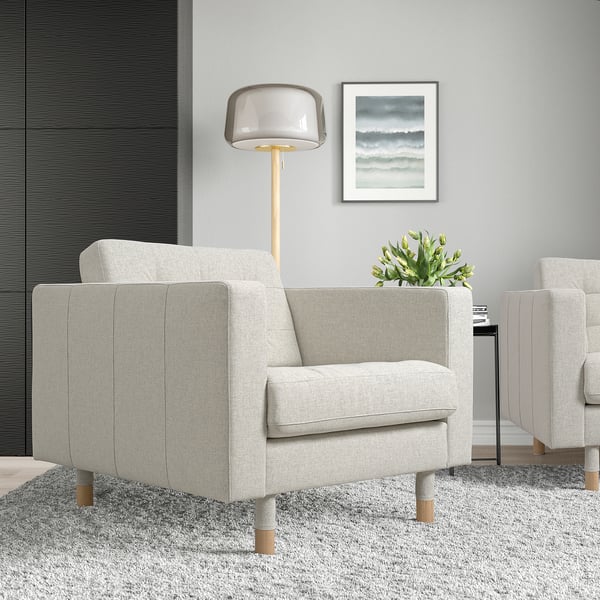 LANDSKRONA Fauteuil, Gunnared beige/bois