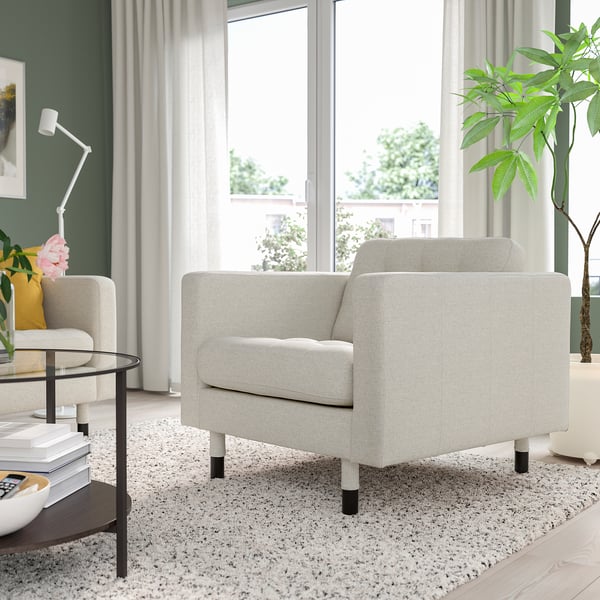 LANDSKRONA Fauteuil, Gunnared beige/noir