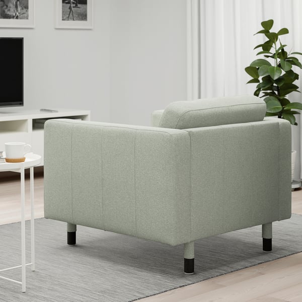 LANDSKRONA Fauteuil, Gunnared vert clair/bois/noir