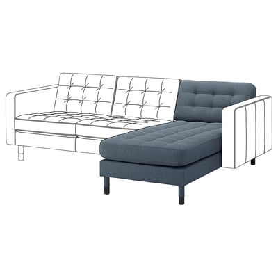 LANDSKRONA Méridienne élément complémentaire, Gunnared bleu/bois/noir