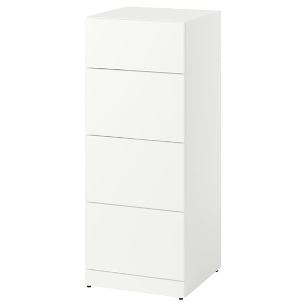 LASTARE Commode 4 tiroirs, blanc, 40x42x100 cm
