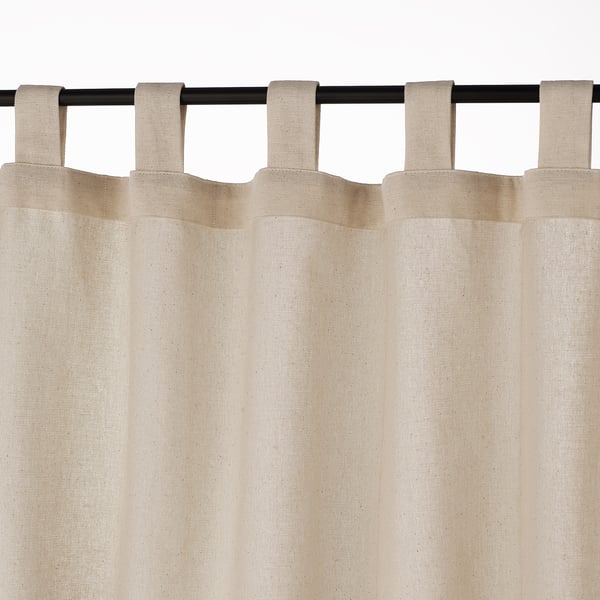 LENDA Rideau brise-vue, 1 pièce, blanc cassé/avec pattes, 140x50 cm