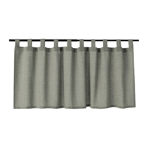 LENDA Rideau brise-vue, 1 pièce, gris-vert clair/avec pattes, 140x50 cm