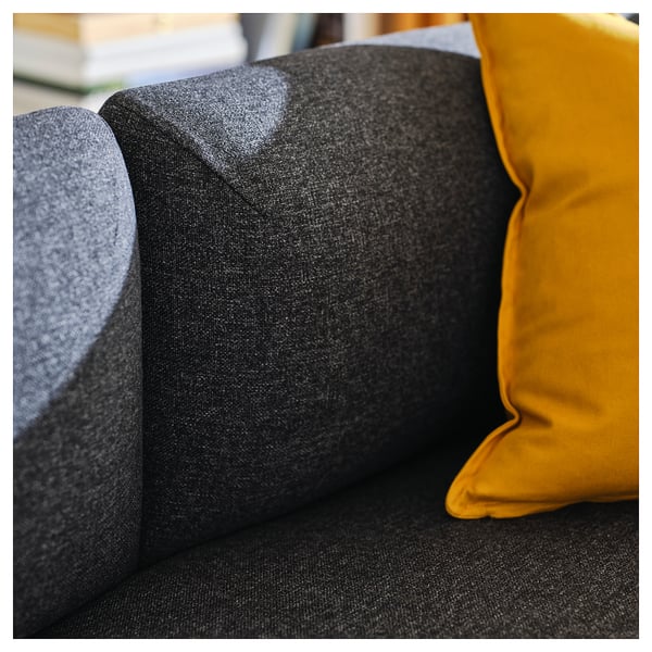 LILLEHEM Canapé modul 2 p av table d'appoint, Gunnared gris foncé/bois