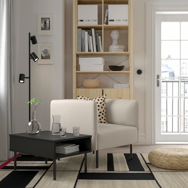 LILLEHEM Fauteuil av table d'appoint, Vissle beige/métal