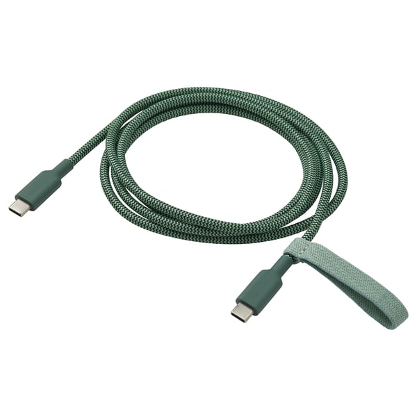 LILLHULT USB-C vers USB-C, vert profond, 60 W/1.5 m