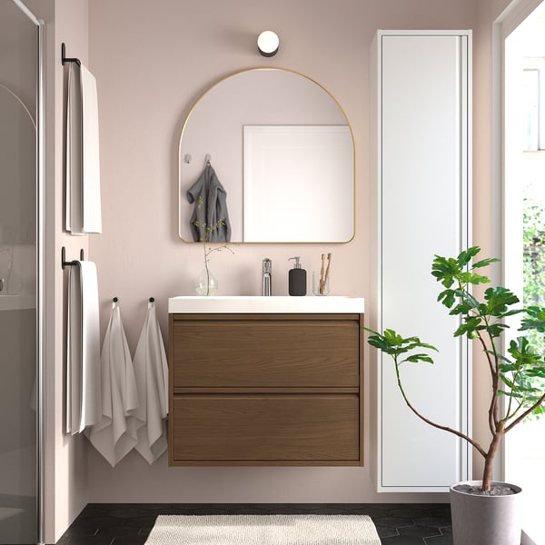LINDBYN Miroir, couleur or, 80x80 cm