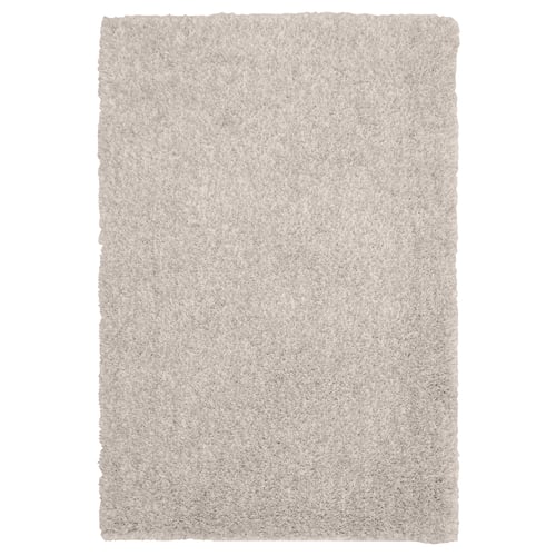 LINDKNUD Tapis, poils hauts, beige, 60x90 cm